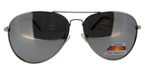 P326D Silver Mirror Polarized Aviators Sunglasses