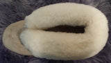 Booty Slipper - Rubber Sole - White Cream Fleece (Women's and Men's)