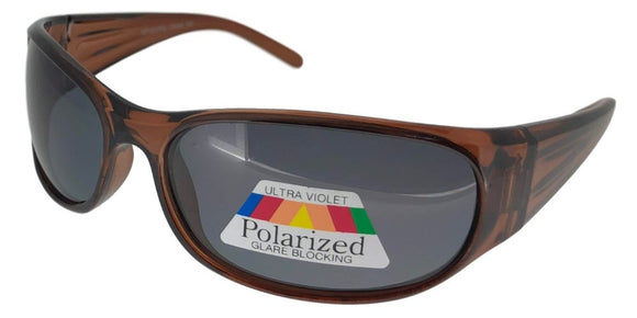 K2112B Brown Kids Polarized Wrap Sunglasses