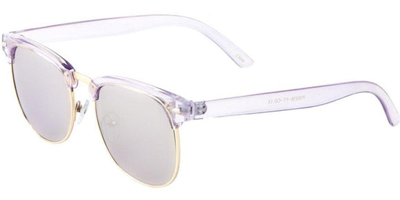 F41349 Purple Silver Mirror Brow Bar Sunglasses