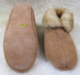 Booty Slipper - Leather Soft Sole - Stoney Fleece  (Women's and Men's)