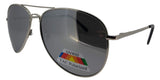 P326D Silver Mirror Polarized Aviator Sunglasses