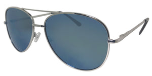516QBF-Ice Blue Bifocal Aviators Color Mirror Lens Sunglasses