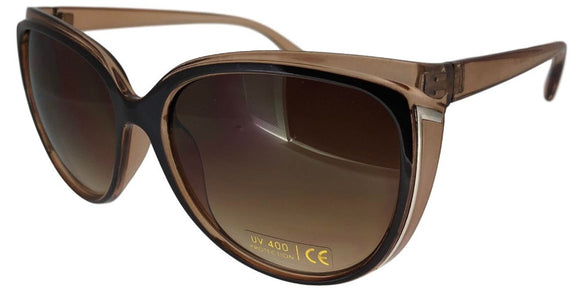 F0063B Brown 2-Tone Cat Eye Sunglasses