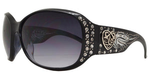 L9226ez Heart Black Cowgirl Sunglasses