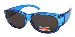 fors9674 Rhinestone Ladies Blue Polarized Fit Over