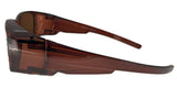 fo6996b Skinny Rectangle Brown Polarized Fit Over Sunglasses