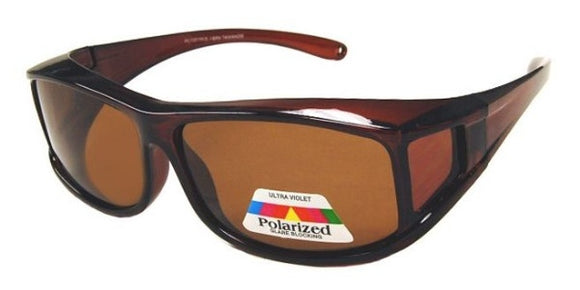 fo8188b Medium Rectangle Brown Polarized Fit Over Sunglasses