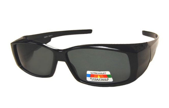 fo6996b Skinny Rectangle Black Polarized Fit Over Sunglasses