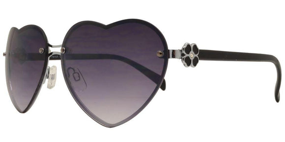 L7241ez Black Heart Flower Sunglasses