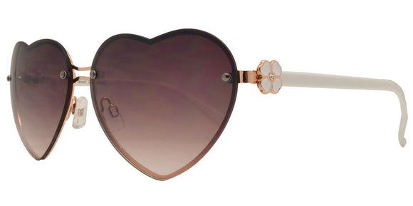L7241ez White Heart Flower Sunglasses