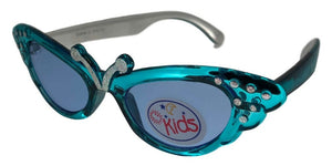 K0128 Turquoise Butterfly Kids Sunglasses
