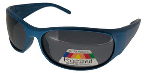 K2112B Blue Kids Polarized Wrap Sunglasses