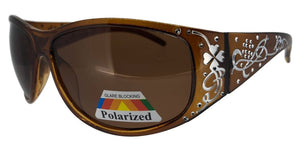 pL74130qm Brown Ladies Rhinestone Polarized Sunglasses