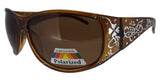 pL74130qm Brown Ladies Rhinestone Polarized Sunglasses