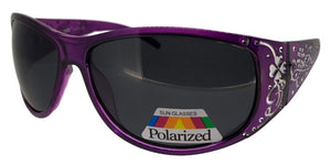 pL74130qm Purple Ladies Rhinestone Polarized Sunglasses