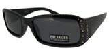 pL8493 Black Ladies Rhinestone Polarized Sunglasses