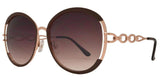 F7479 Ladies Black Round Sunglasses - More Colors Available