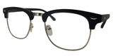 F77118GG Clear Lens Black Wood Brow Bar Sunglasses