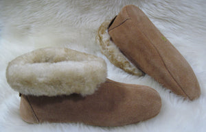 Booty Slipper - Leather Soft Sole - Stoney Fleece  (Women's and Men's)